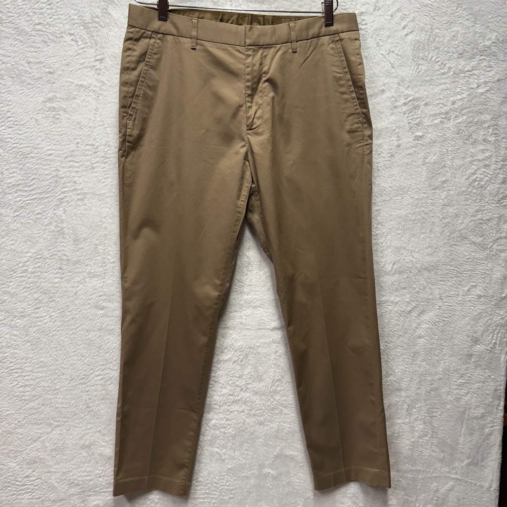 Bonobos Thursday Dress Pants Mens 35/30 Brown Cotton Slim Mid Rise Straight Leg